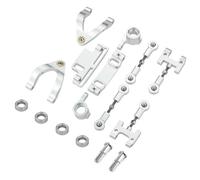 LSNUIND RC Toys Models For WPL For D12 D22 D32 D42 Metal Steering Cup Upper Lower Arm Steering Slider Turning Block RC Car Upgrade Parts Accessories 1/10(Silver)