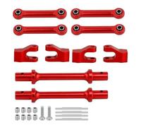 LSNUIND RC Upgrade Parts For Losi For Mini For LMT 1/18 Aluminum Alloy Front And Rear Anti-Tilt Rod Bar Set RC Monster Truck Car Metal Upgrade Parts(Red)