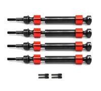 LSNUIND Rc Upgrades Spare For Traxxas For Maxx For E-MAXX For T-MAXX 1/10 Hardened Steel Splined CVD Drive Shaft 5451X RC Car Upgrade Parts Accessories(Red,4PCS)