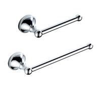 LSOAARRT 2pc Bathroom Accessories Set - Towel Ring and Toilet Roll Holder Antique Brass Wall Mounted, Brushed Bronze (Silver)