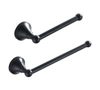LSOAARRT 2pc Bathroom Accessories Set - Towel Ring and Toilet Roll Holder Antique Brass Wall Mounted, Brushed Bronze (Black)