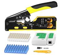 Lsoar rj45 Crimp Tool Ethernet Crimping Tool Kit Pass Through rj45 Crimper for rj45 Cat5e Cat6 Cat6a Cat7