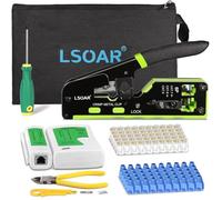 Lsoar RJ45 Crimp Tool Ethernet Tool Kit Pass Through RJ45 Crimper Cat5 Cat5e Cat6 Crimping Tool Kit for Pass Through RJ45 Connector