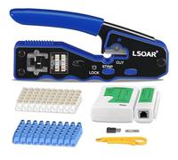 Lsoar RJ45 Crimp Tool Kit Pass Through RJ45 Crimper, Ethernet Crimping Tool