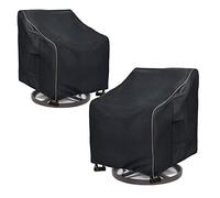 LSongSKY Outdoor Swivel Lounge Chair Cover 2 Pack,Waterproof Heavy Duty Outdoor Chair Covers,Patio Rocking Chair Covers For Outdoor Furniture,(30 W x 34 D x 38.5 H inches),Black