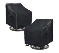 LSongSKY Outdoor Swivel Rocker Chair Cover 2 Pack,Patio Swivel Chair Covers for Outdoor Furniture,Rocking Chair Covers Waterproof (27.5W x 32.5D x 39H Inch) Black