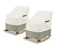 LSongSKY Patio Rocking Chair Cover 2-Pack,Rocking Chair Covers for Outdoor Furniture, 27.5W x 32.5D x 39H Inch,Rocking Chair Covers Waterproof,White&Grayish Green