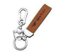 LSPBFB88 Car key chain for Bentley, Classic Keychain for Keys can Hang Key nice Anti-Lost Keyring Replacement Key Fob Holder Unisex,Brown