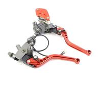 Lspbfkq Brake Handle Lever 7/8" 22mm Universal Motorcycle Brake Adjust Handles Handlebars Hydraulic Clutch Master Cylinder Levers(Orange AB)