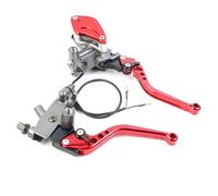 Lspbfkq Brake Handle Lever 7/8" 22mm Universal Motorcycle Brake Adjust Handles Handlebars Hydraulic Clutch Master Cylinder Levers(Red AB)
