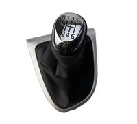 Lspbfkq for Clio 4 IV MK4 2012-2019 Gear Shift Knob Gaiter Boot Cover Case Dust LHD 5/6 Speed Manual Transmission Gear Stick Knob Cap Cover(Chrome 6 Speed)