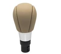 Lspbfkq for Volvo S60 S80 V70 XC70 XC60 Black/Beige Leather 5/6 Speed Manual Gear Shift Knob Shifter Handball Car Interior Gear Stick Knob Cap Cover(Beige 6 Speed)