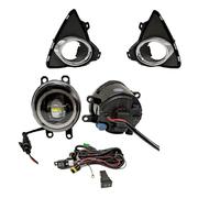 Lspbfkq Front Bumper Fog Light For Toyota For Auris 2014 2015 Harness Wiring Cover Grille Halogen Angel Eyes DRL Car Front Bumper Fog Lights Fog Lamp Assembly(Red ring set)