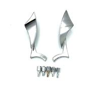 Lspbfkq Motorcycle Bar End Mirrors For Suzuki 8/10mm Motorcycle Rearview Mirror Side Mirror With Adapter And Swivel Adjustable(Silver)