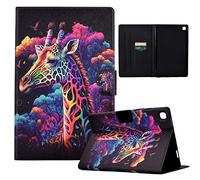 LSPCASA Case for iPad 9th/8th/7th Generation 10.2 Inch 2021/2020/2019 PU Leather with Stand Function and Card Slots Pocket Tablet Case for iPad 10.2 Colorful Giraffe