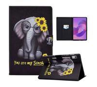 LSPCASA Case for Lenovo Idea Tab Pro 12.7 Inch 2025 TB373FU TB375FC Premium PU Leather Flip Case with Card Slots and Stand Function Tablet Case for Lenovo Idea Tab Pro 12.7 Inch Sunflower Elephant