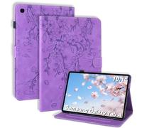 LSPCASA Case for Samsung Galaxy Tab A 10.1 Inch 2016 SM-T580/T585 Folio Flip PU Leather Protective Case with Card Slots Stand Function Pen Holder Wallet Tablet Cover for Galaxy Tab A 10.1 Inch Purple