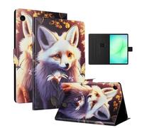 LSPCASA Case for Samsung Galaxy Tab A11 8.7 Inch 2025 Case Galaxy Tab A11 8.7 Inch Flip PU Leather Protective Case with Stand Function Card Slots Tablet Case Flower Fox