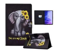 LSPCASA Case for Samsung Galaxy Tab A7 10.4 Inch Case 2022/2020 SM-T500/T509/T505/T507/T503 PU Leather Folio Flip for Galaxy A7 with Stand and Card Slots Wallet Tablet Case Sunflower Elephant