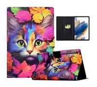 LSPCASA Case for Samsung Galaxy Tab S10 Lite 10.9 Inch 2025 Case SM-X400 SM-X406B PU Leather Folio Flip for Samsung Galaxy Tab S10 Lite with Stand and Card Slots Wallet Tablet Case Rose Cat