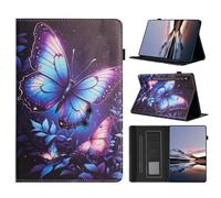 LSPCASA Case for Samsung Galaxy Tab S10 Lite 2025/S10 FE/S9 FE 10.9 Inch/S9 Folio Flip PU Leather Protective Case with Stand Function Pen Holder Wallet Tablet Cover Case Blue Morpho Folding