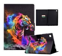 LSPCASA Galaxy A8 Tablet Case for Samsung A8 2022/2021 SM-X200/X205/X207 Stand Folio Cover - Protective Shell With Auto Wake/Sleep Function - Tiger