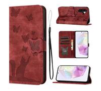 LSPCASA Mobile Phone Case for Samsung Galaxy A36 5G (6.7 inches) Premium Leather Flip Case with Stand Function, Card Slot for Samsung Galaxy A36 5G - Red