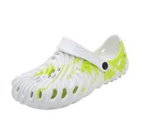 LSQBDFC Sliders Summer Men's Thick Bottomed Slippers Anti-slip Beach Shoes Eva Material Protective Toe Couple Trendy Flip Flops-6691-white-37