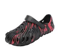 LSQBDFC Sliders Summer Men's Thick Bottomed Slippers Anti-slip Beach Shoes Eva Material Protective Toe Couple Trendy Flip Flops-6691-black-36