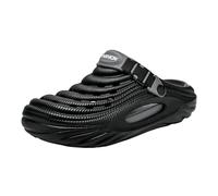 LSQBDFC Sliders Summer Slippers For Men Driving Dual-purpose Baotou Clogs Soft Sole Outer Wear Home Casual Coconut Sandals-black-42-43