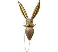 LSQCSN 3D Rabbit Head Wall Art Sculpture, Resin Animal Wall Mount Ornament