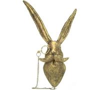 LSQCSN 3D Rabbit Head Wall Mount Ornament Resin Animal Wall Mount Art Decor Bronzed Bunny Wall Hanging Ornaments Vintage Art Wall Sculptures Home Decoration for Bedroom Holiday Gifts