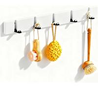 LSQCSN Flip Coat Hooks Wall Mounted, Wooden Coat Rack Behind The Door with 5-Retractable Hooks, Modern Space Saving Coat Hanger Row Hook for Hanging Hats, Bags, Scarves, Keys