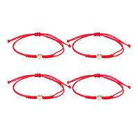 LSQLY Heart Bracelets, 4 Pieces Red Women Girls Bracelet Red Thread of Destiny for Mother Daughter Sister Boyfriend Girlfriend Best Friends Friendship Bracelet Valentine's Day Gift