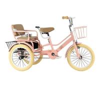 LSQXSS 3 Wheels Bike Trike for Toddler,Single Brake,Carbon Steel Frame,Human Powered Pedal Tricycle for Recreational Cycling, Exercise,Outdoor Picnics,Rear Passenger Seat with Hidden Compartment