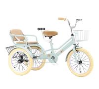 LSQXSS 3 Wheels Bike Trike for Toddler,Single Brake,Carbon Steel Frame,Human Powered Pedal Tricycle for Recreational Cycling, Exercise,Outdoor Picnics,Rear Passenger Seat with Hidden Compartment