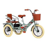 LSQXSS Cruiser Bike Trike for Recreational Cycling, Exercise,Outdoor Picnics,Human Powered Pedal Tricycle,Single Brake,Rear Passenger Seat with Hidden Compartment,3 Wheels Bicycle,16inch Wheels