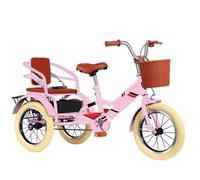 LSQXSS Cruiser Bike Trike for Recreational Cycling, Exercise,Outdoor Picnics,Human Powered Pedal Tricycle,Single Brake,Rear Passenger Seat with Hidden Compartment,3 Wheels Bicycle,18inch Wheels