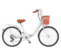 LSQXSS Folding bicycle for men and women,6 speeds hybrid bikes,low step-through frame city bicycle,tandem bicycles,rear sponge seat,dual brakes,comfort pedal city commuter bikes,front rear fenders