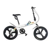 LSQXSS Folding bicycle with shock absorbing front fork,6 speeds hybrid bikes,city bicycle for traveling,dual brakes,comfort urban commuter bikes,adjustable height