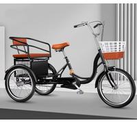 LSQXSS Outdoor Cruiser Bikes with Passenger seat,Elderly Adult Scooter Tricycle with Sensitive Brake,Leisure Shopping cart Rickshaw Pedal Bicycle,Tandem Tricycle