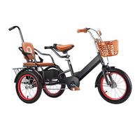 LSQXSS Pedal Tricycle for Kids,Outdoor Cruiser Bikes with passenger seat,3 Wheel Bicycle with Front and rear Basket,Rickshaw bike,toddler tricycle with pushrod,single brake