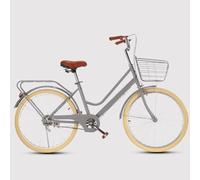 LSQXSS Retro city bikes for men women,adult commuter bike for travelling riding out,light teens pedal bicycle,dual brakes,front and rear fenders,rear cargo rack road bike