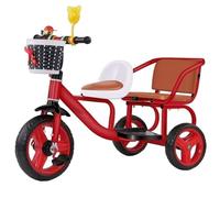 LSQXSS Toddler stroller for age 2-5,dual seat kids tricycles for twins,light weight foam wheels,front basket,pedal trikes