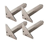 LSRADU 4 Pcs Furniture Legs Adjustable Cabinet Legs Table Legs Triangle Mounting Plate DIY TV Cabinets Feet Extensions Metal Risers Square Perfect for Wardrobe,Nightstand (150mm,Champagne)