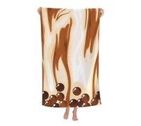 LSRCPD Beach Towel Bubble Tea in Brown Sugar Milk Tea Microfiber Beach Towels Blanket Oversized Tropical Big Extra Large XL Pool Towels Quick Dry Sandproof for Women Girls Kids