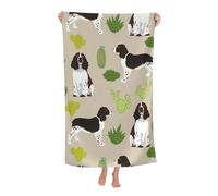 LSRCPD Beach Towel English Springer Spaniel Dog Microfiber Beach Towels Blanket Oversized Tropical Big Extra Large XL Pool Towels Quick Dry Sandproof for Women Girls Kids