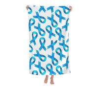 LSRCPD Beach Towel Prostate Cancer Awareness Ribbon Microfiber Beach Towels Blanket Oversized Tropical Big Extra Large XL Pool Towels Quick Dry Sandproof for Women Girls Kids