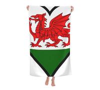 LSRCPD Beach Towel Welsh Dragon Flag with Heart Microfiber Beach Towels Blanket Oversized Tropical Big Extra Large XL Pool Towels Quick Dry Sandproof for Women Girls Kids