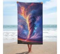 LSRCPD Colorful Tornado Formation Storm Cloud Power Beach Towel Sand Free Microfiber Large Shower Towels Multipurpose Absorbent for Bathroom Pool 130x80 CM